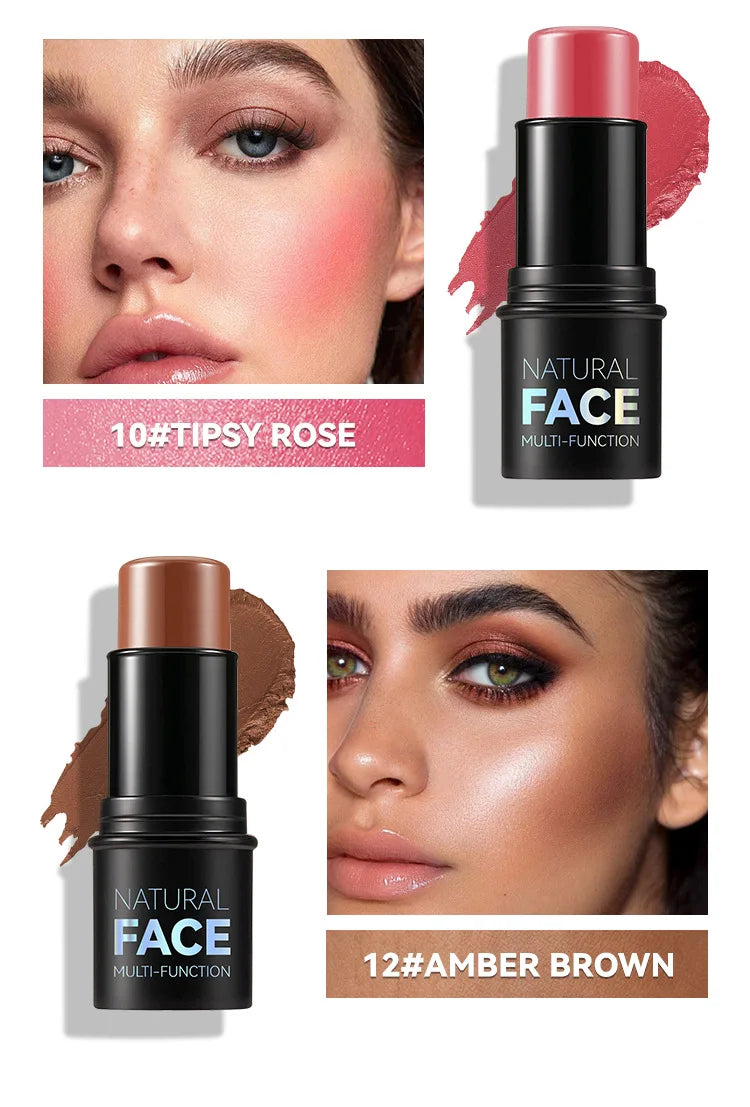 Magic Blush Stick Cheek Lip Tinted Moistured Blush Stick Silky Brighten Blush Cream Blusher Cosmetics Tubes Matte Contour