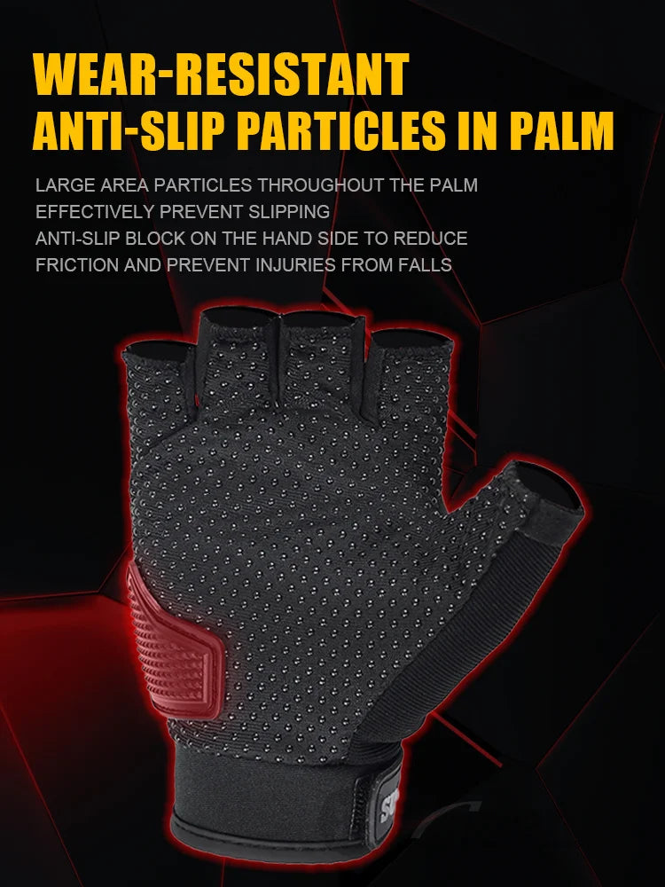 SUOMY Summer Half Finger Motorcycle Gloves Shockproof Non-slip Motocross Racing Fingerless Gloves Moto Biker Cycling Gloves