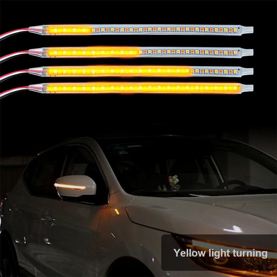BLALION Car Rearview Mirror Turn Signal Light Running Light Steering Flow Light Start Scanning DRL Light Conversion Light Strip
