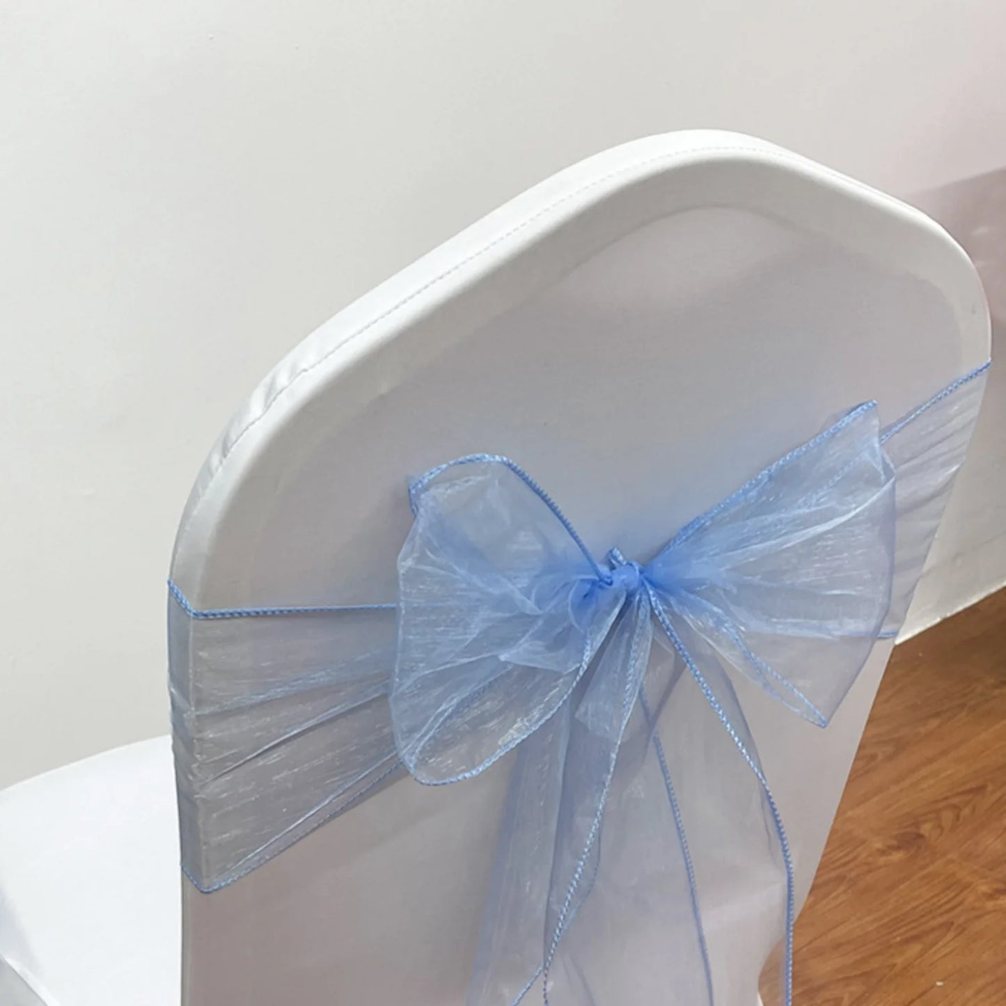Satin chair belt wedding banquet party event decoration chair bow yarn tie chair back flower