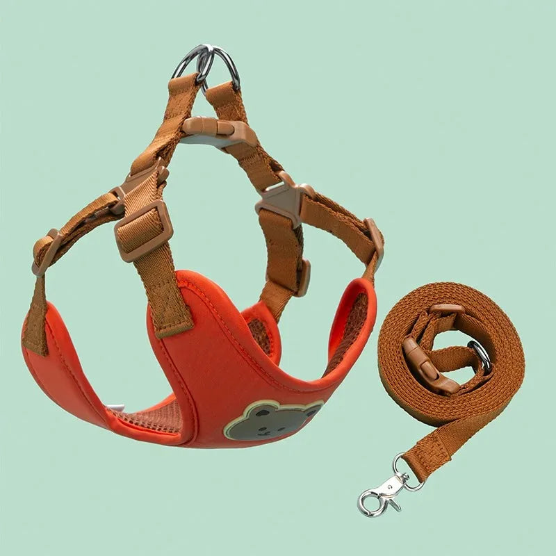 Dog Harness Chest Strap Pet Accessories Dogs Collars Pet Vests Accessories Pets Collar Leash Set Puppy Leather