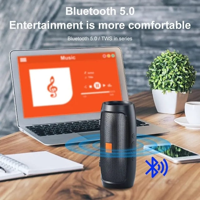 Waterproof Bluetooth Speaker Dual Speaker, Stereo Outdoor TF USB Playback Fm Voice Broadcasting, Portable Compatible Subwoofer