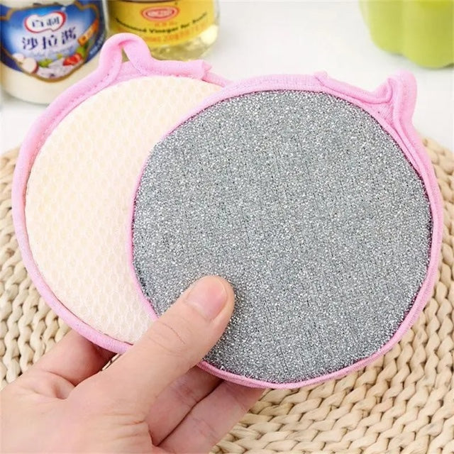 5Pcs Double Side Dishwashing Sponge, Dishwashing Scrub and Sponge, Dish Wash Sponges for Kitchen, Household Cleaning Kitchen Tools
