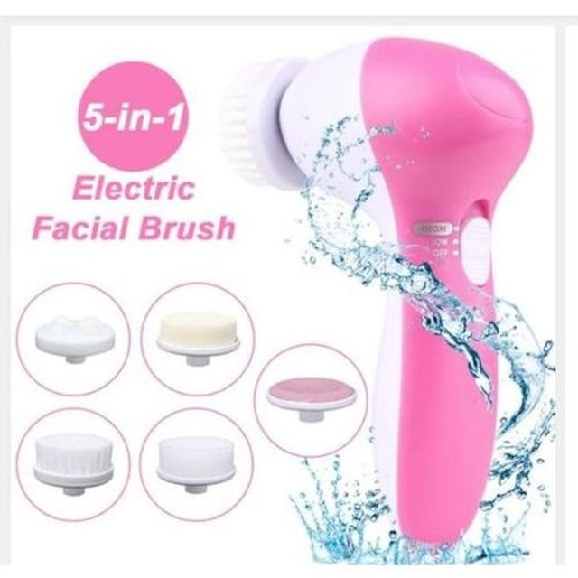 Facial Massager 5 In 1 Pore Cleaner Body Massager, Replaceable Head Brush Beauty Tool, Electric Face Cleansing Brush, Facial Brush Deep Cleaning