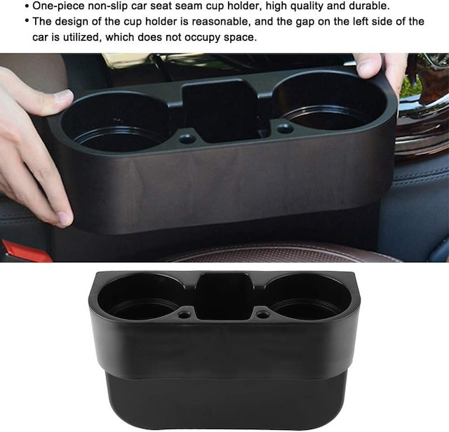 Car Seat Seam Wedge Organizer – Cup Holder, Phone Mount & Storage for Easy Access