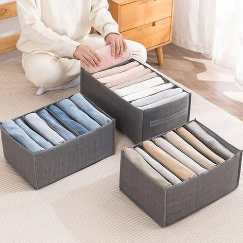 7-Grid Thickened Clothes Organizer ā Foldable Wardrobe Storage Box for Jeans, Pants & Closet Organization