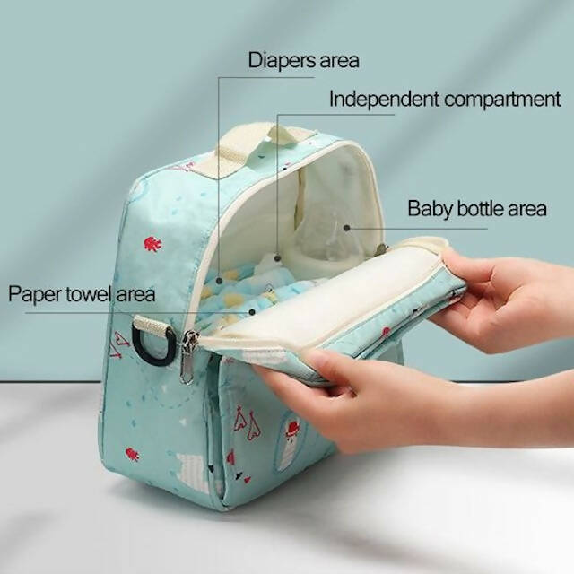 Multifunctional Fashion Diaper, Stylish and Spacious Diaper Bag Backpack, Disposable Reusable Fashion Prints, Baby Shoulder Bag