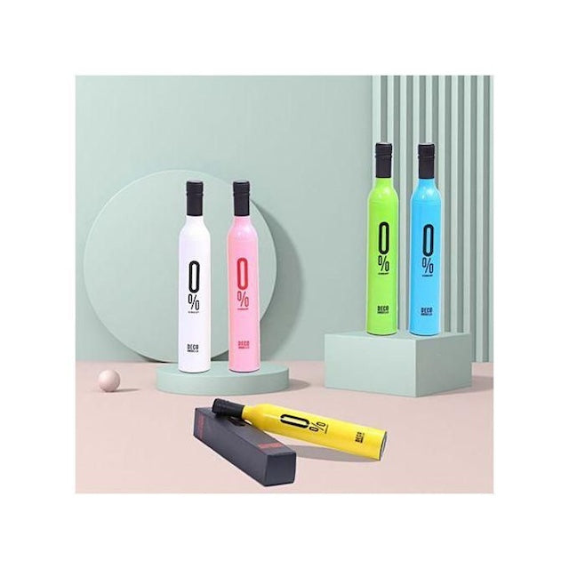 New Bottle Umbrella, Portable Wine Bottle Umbrella with Plastic Case, Unisex Epic Bottle Umbrella - Windproof, UV and Rain Protection
