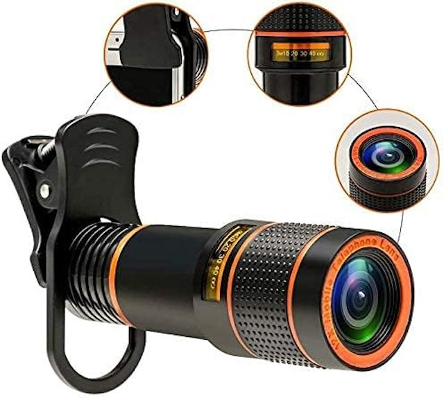 Phone Telescope, Camera Lens Telescope for Phones, Wide Angle Lens and Macro Lens, Fisheye Lens Phone Telescope - Compatible with Most Phones