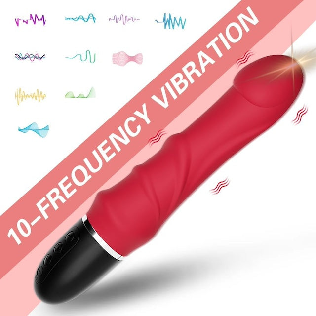 Seven Inch Dildo Vibrator, 10 Vibrating Modes, Has Veins to Enhance Stimulation, Adult Toy Silicone Dildo Sex Toy