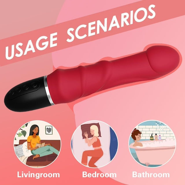 Seven Inch Dildo Vibrator, 10 Vibrating Modes, Has Veins to Enhance Stimulation, Adult Toy Silicone Dildo Sex Toy