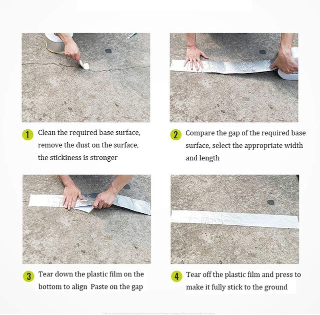 Super Waterproof Wall Crack Tape, Roof Tape Aluminium Foil Tape, Good Elasticity, Resistance to Deformation, Temperature Resistance, for Roof Leak, Surface Crack, Window Sill Gap