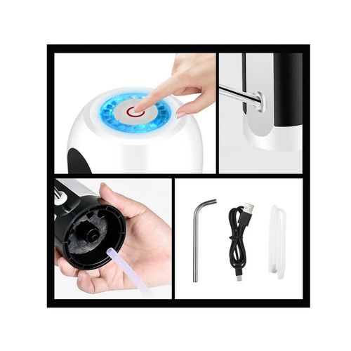 High Performance Electric Water Pump, Portable Rechargable Electric Automatic Water Dispenser Pump (Black and White)