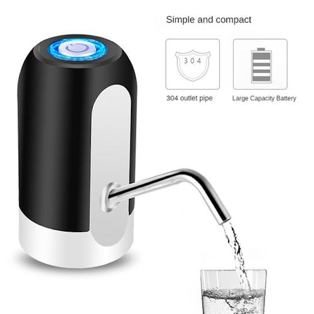 High Performance Electric Water Pump, Portable Rechargable Electric Automatic Water Dispenser Pump (Black and White)