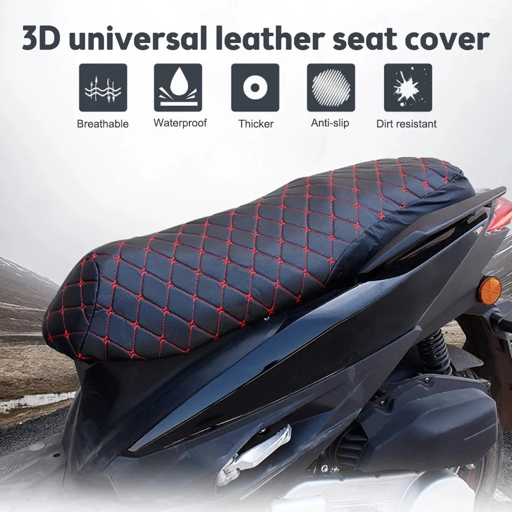 BLALION Motorcycle Seat Cover Thickened Waterproof Anti-skid Seat Protection 3D Faux Leather Seat Pad Protective Cover for Moto
