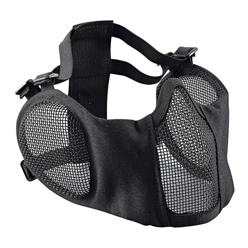 Tactical Airsoft Masks Metal Steel Net Mesh Protect Ears Mask Field Hunting Outdoor War Games Tactical Shooting Paintball Mask