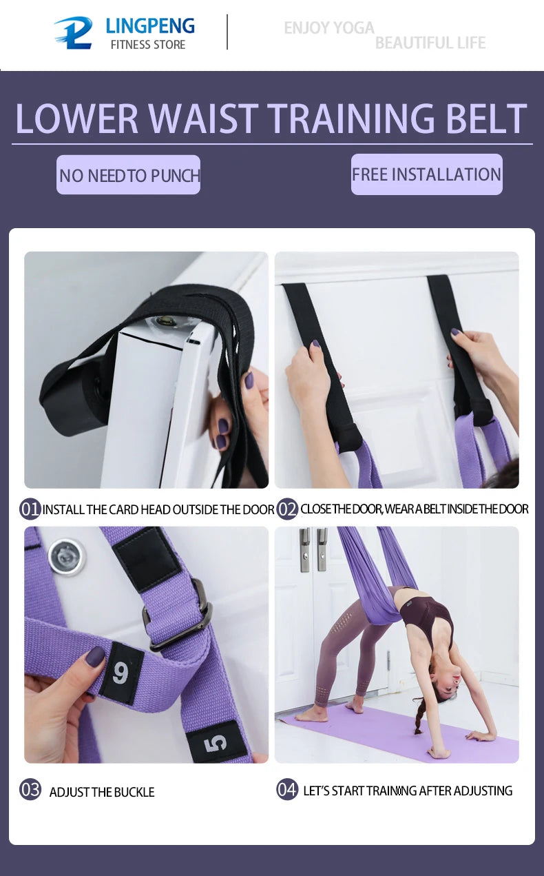 Air Yoga Tension Belt One Line Horse Inverted Split And Bent Waist Belt Stretching Yoga Auxiliary Trainer