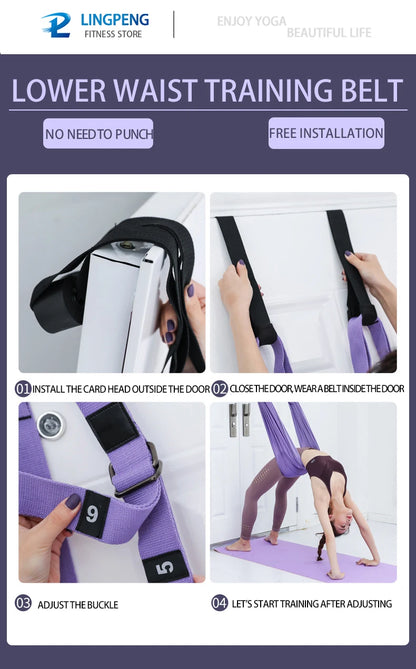 Air Yoga Tension Belt One Line Horse Inverted Split And Bent Waist Belt Stretching Yoga Auxiliary Trainer