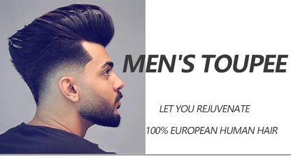 NLW 8mm Afro Curl Men Toupee 10*8 Hair replacement system for Men Full Lace Hair pieces Hair prosthesis  Hair units base