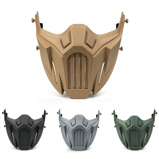 Tactical Airsoft Mask Outdoor Paintball Half Face Iron Warrior Protective Mask Shooting Protection Mouth Mask Hunting Equipment