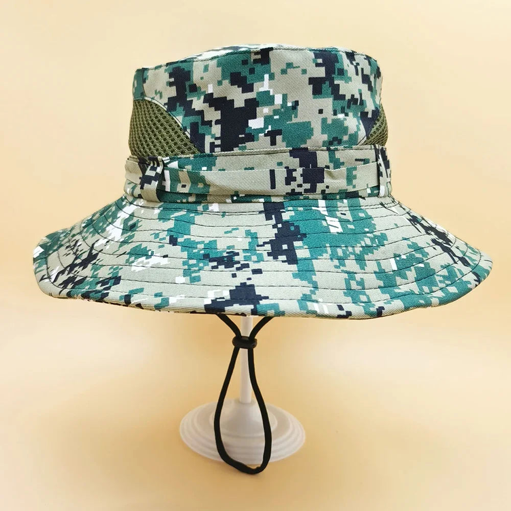 Summer Baby Sun Hat for Boys and Girls Outdoor Camouflage Anti UV Travel Hat Autumn Kids Beach Bucket Cap Hiking Caps 3-7 Years
