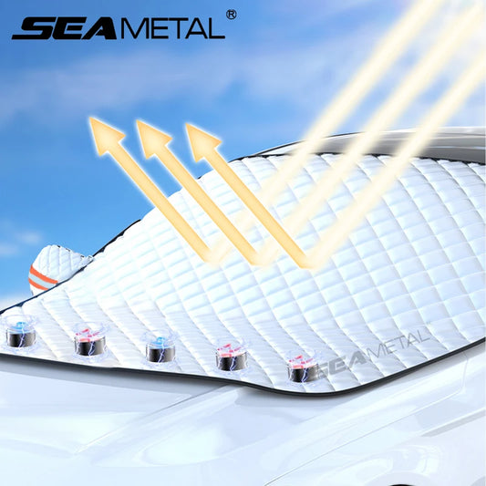 SEAMETAL Magnetic Car Snow Shield Frost Prevention Front Windshield Sunshade Thickened Snow Shield Car Cover For Car Accessories