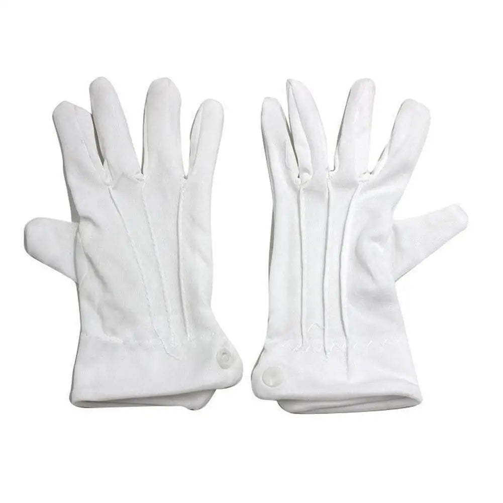 Fashion Design 1 Pair White Dress Gloves White Honor Guard Parade Santa Lady Men Check Hot Sale Solid Color Dress Gloves