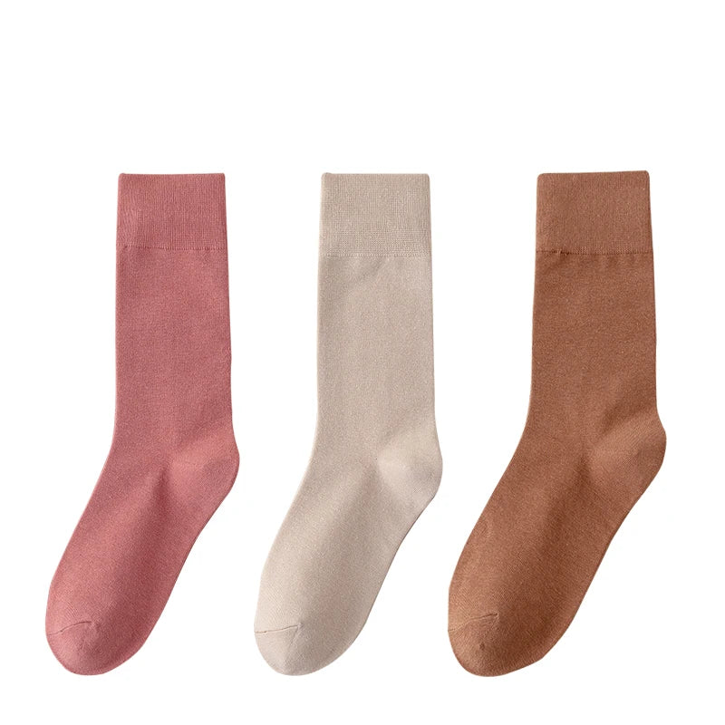 Socks women's Cotton Business Casual Soft Comfortable Solid Color Elastic Long Sock
