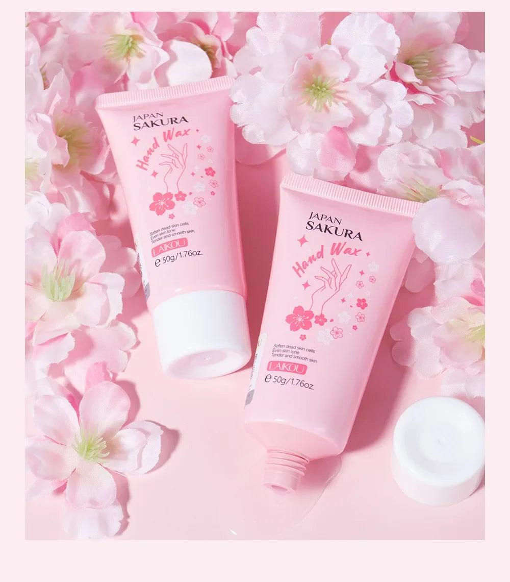 Laikou Sakura Honey Milk Moisturizing Hand Wax Repair Exfoliating Calluses Acid Anti-Aging Hand Cream Care Scrub Hand Mask