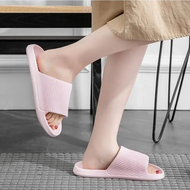 Thick Platform Bathroom Home Slippers Women Fashion Soft Sole EVA Indoor Slides Woman Sandals 2024 Summer Non-slip Flip Flops