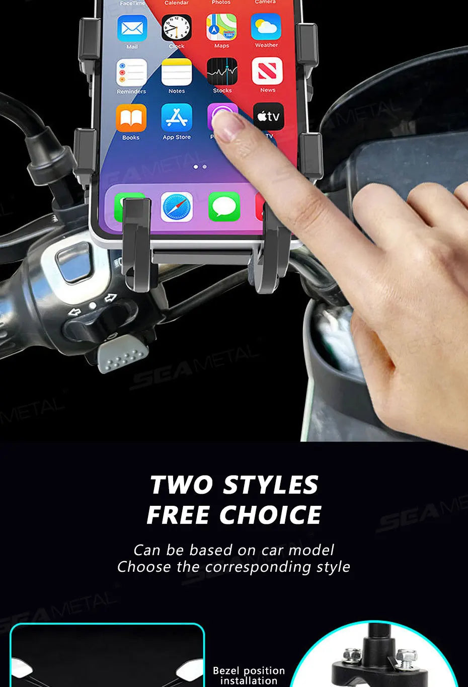 BLALION Motorcycle Riding Shock Absorption Mobile Phone Bracket Eight Claw Fixed Bracket for 4.7-7.1 inch Smartphone Shockproof