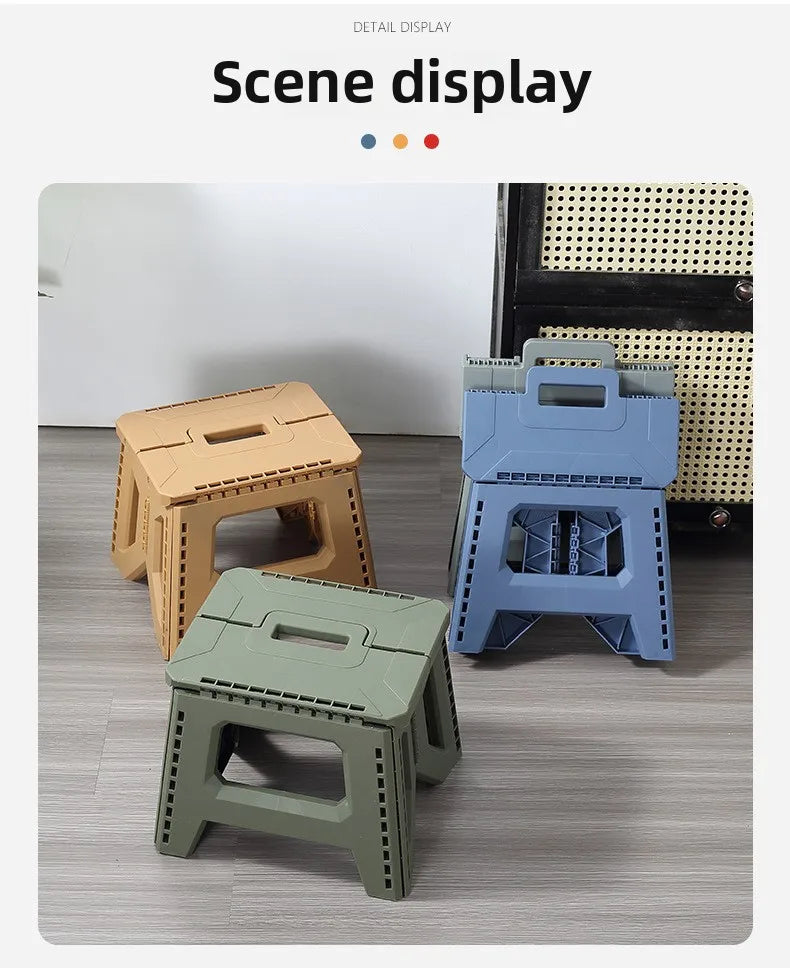 Folding stool, kindergarten low thickened maza stool, outdoor camping chair, household portable stall small bench