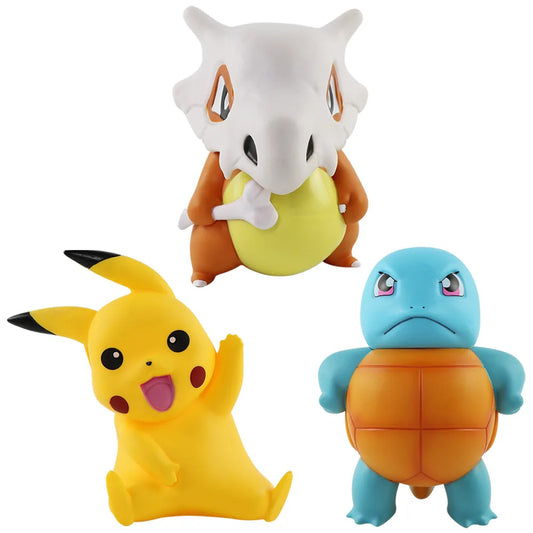 16cm Pokemon Anime Figure Toys Cubone Pikachu Squirtle PVC Action Figure Game Statue Model Kids Toys Doll Desk Decorations Gifts