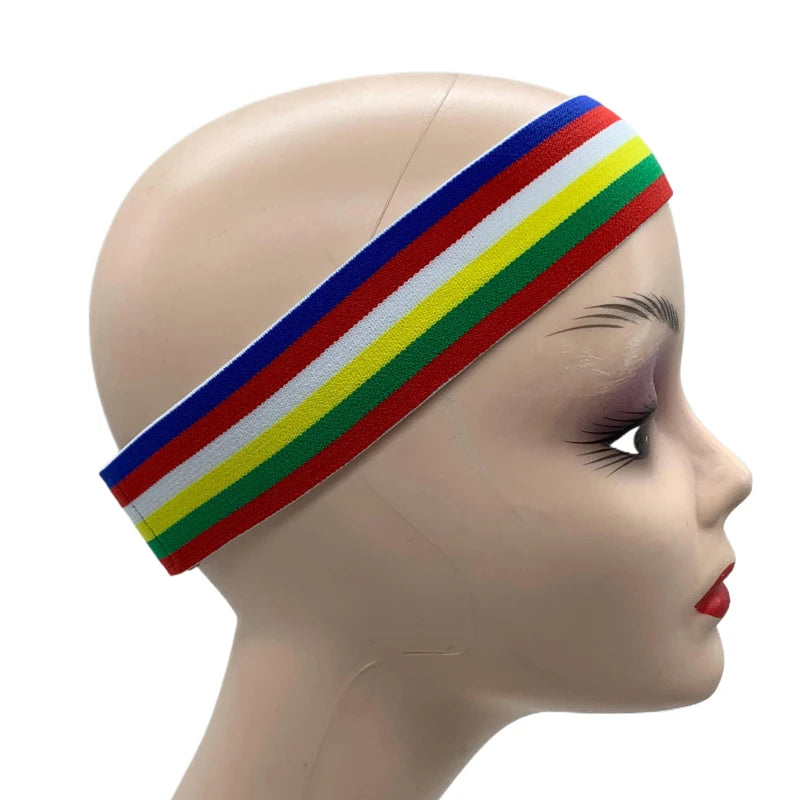 1PC 4cm Wide Rainbow Nylon Elastic Band Flat Adjustable Sewing Band for Wig Edges Hair Extensions Wrap Hairdressing Tool
