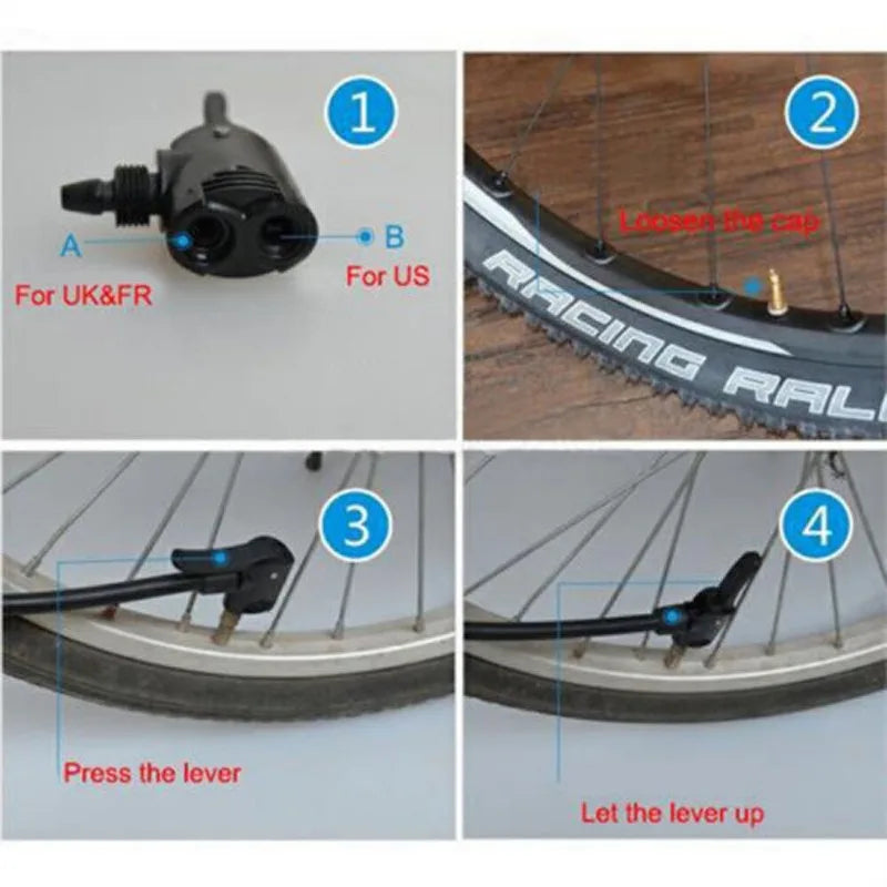 2pcs Cycling Accessory Bicycle Bike Cycle Tyre Tube Replacement Dual Head Air Pump Adapter Valve Useful Bicycle Component Pump