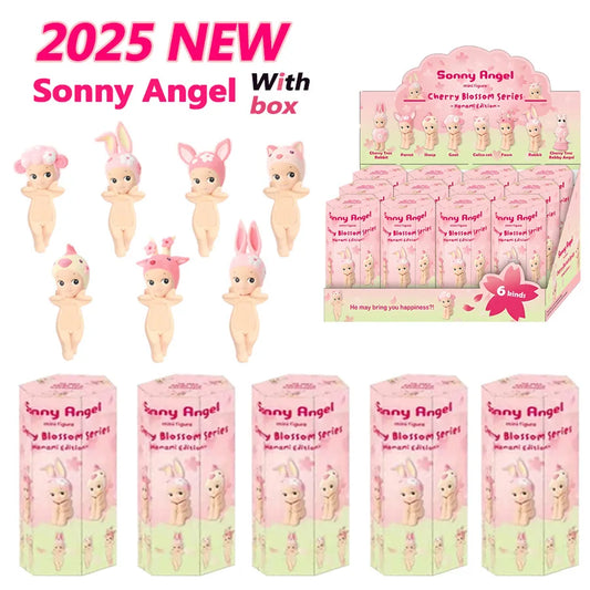 Angel Cherry Blossom Series Pink Erect Blind Box Mystery Box Mini Figure Dolls Car Phone Decoration Model Festival Gifts