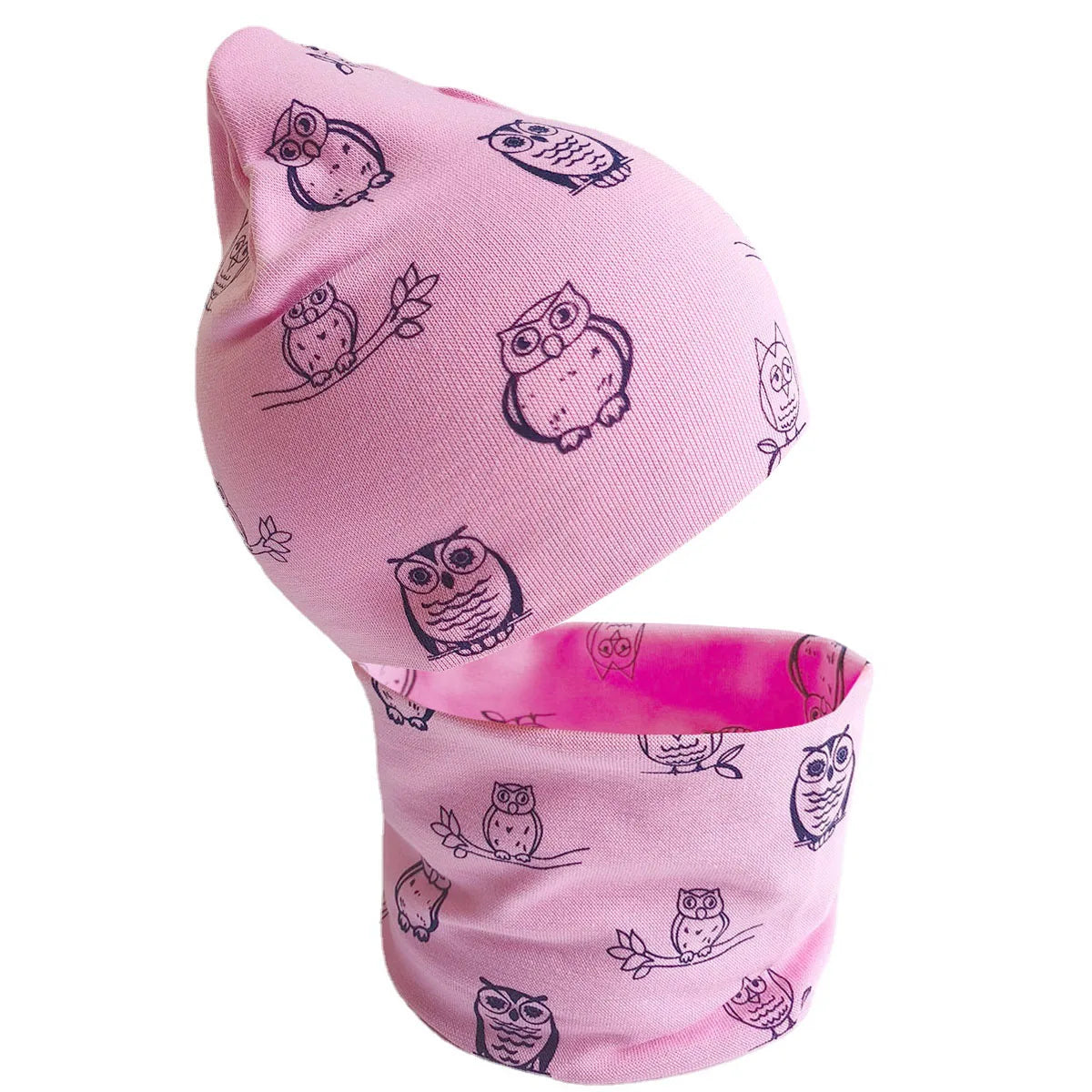 Spring Autumn 2PCS Baby Beanie Hat Scarf Stars Print Warm Toddler Hat Scarf for Girls and Boys Infant Hats Set Kids Skull Caps