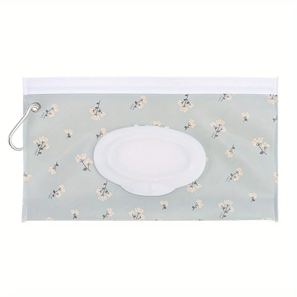 EVA Baby Wet Wipe Pouch Portable Wipes Holder Case Flip Cover Snap-Strap Reusable Refillable Cosmetic Pouch Useful Tissue Box
