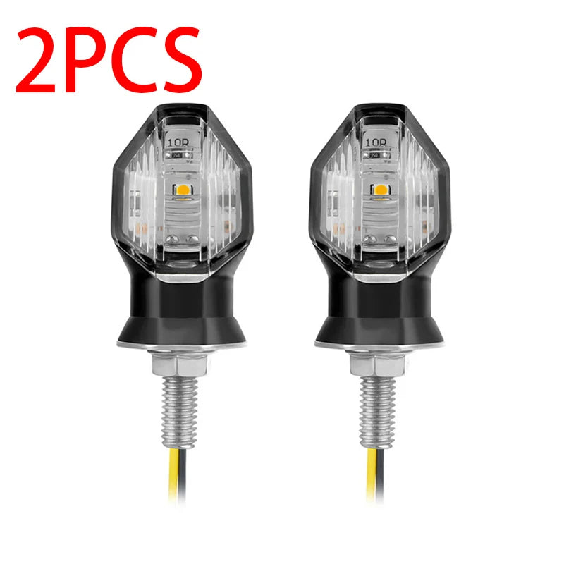 BLALION 2PCS Motorcycle Turn Signal Light LED Amber Lamp Turn Signals Indicators Flashers 12V Flasher Lamp Motorbike Accessories