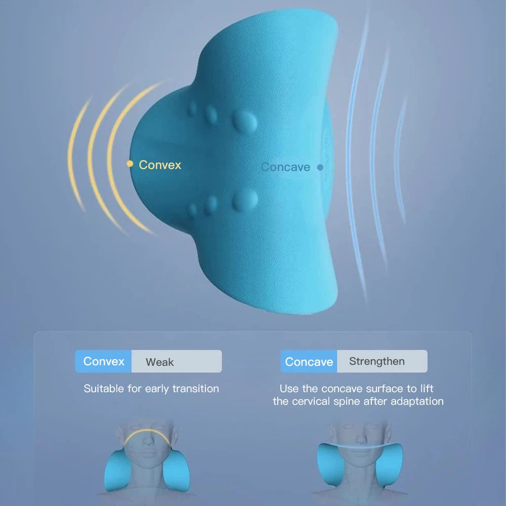 Neck Massage Pillow Neck Shoulder Cervical Chiropractic Traction Device Massage Pillow for Pain Relief  Spine Correction