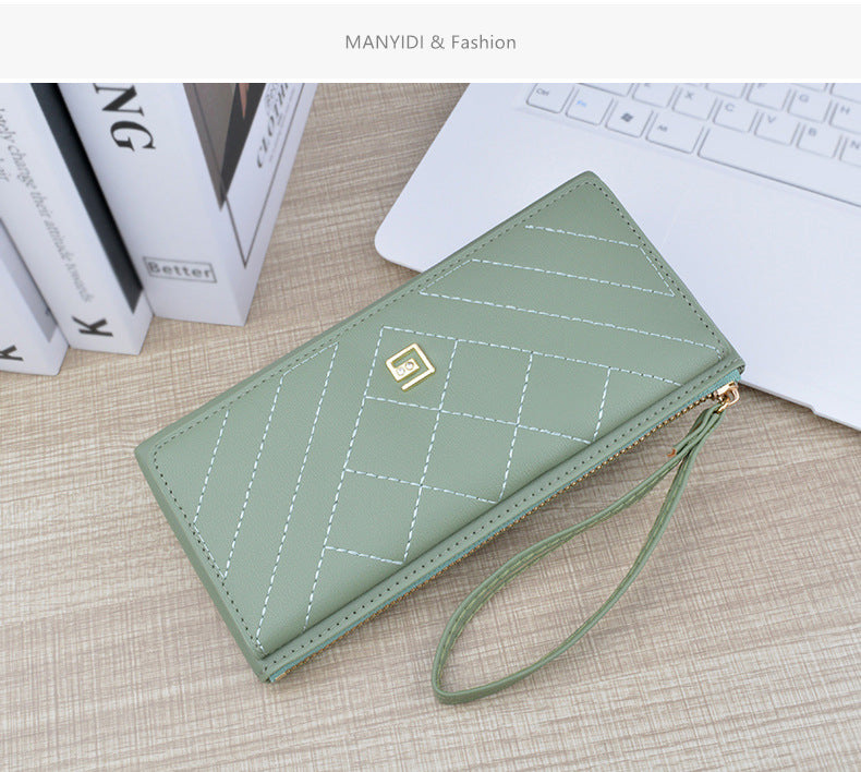 Women's Wallet Long Zipper Handheld Bag Fashionable, Simple, and Large Capacity Wallet Mom's Wallet Mobile Zero Wallet