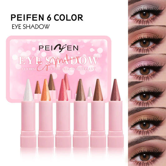 6-color color eye shadow eyeliner pencil stick set smoked eye shadow pen waterproof easy makeup eyeliner pencil cosmetics
