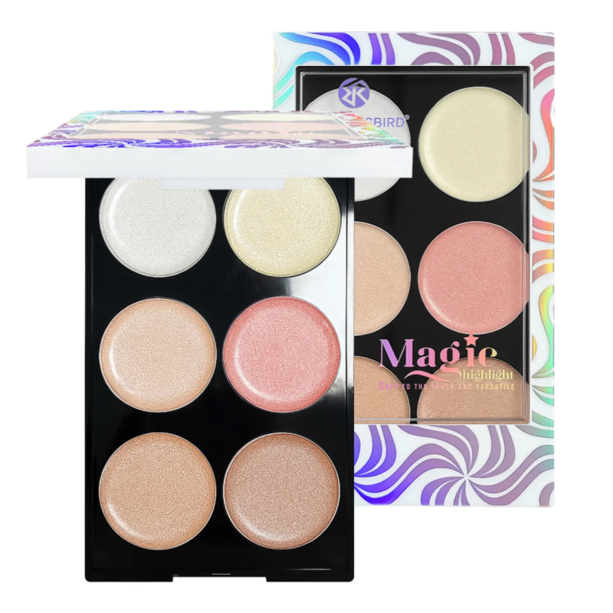 Six color face phosphor palette highlight cream concealer, natural glow, waterproof, shiny, eye shadow, phosphor makeup