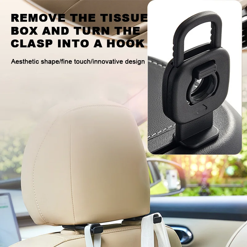 BLALION Car Tissue Box with Temporary Parking Card Sun Visor Backseat Tissue Holder Leather Case Auto Interior Accessories