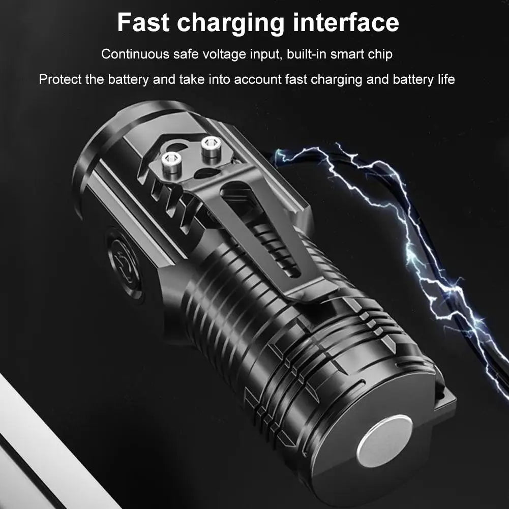 Three-Eyed Monster Mini Flash Super Power flashlight Rechargeable Portable Outdoor Lighting Long-Range Powerful Flash Lights