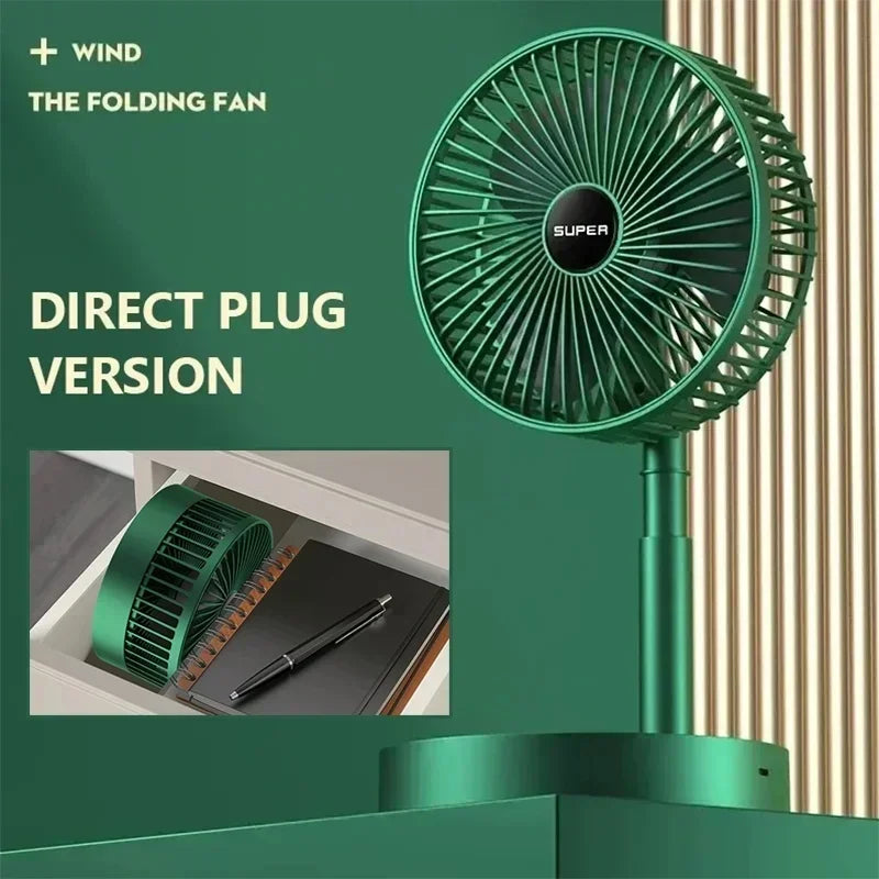 Mini Fan Desktop Foldable Retractable Portable Mini Fan rechargeable USB Home Low Noise High Duration Standby Mini Ceiling Fan
