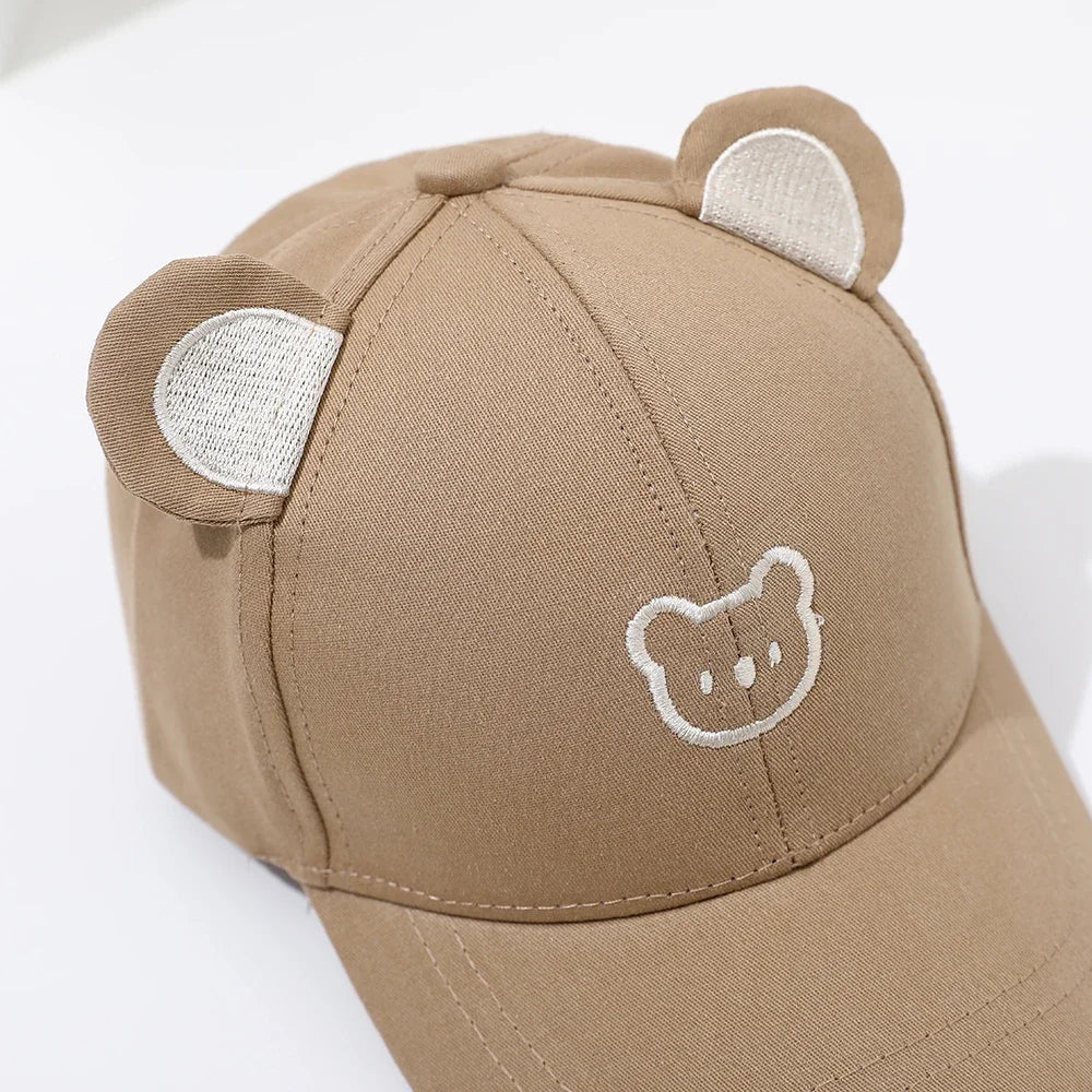 Baby Baseball Cap for Boys and Girls Visor Outdoor Snapback Hat Cartoon Cute Bear Toddlers Baseball Hat Summer Sun Hats for Kids