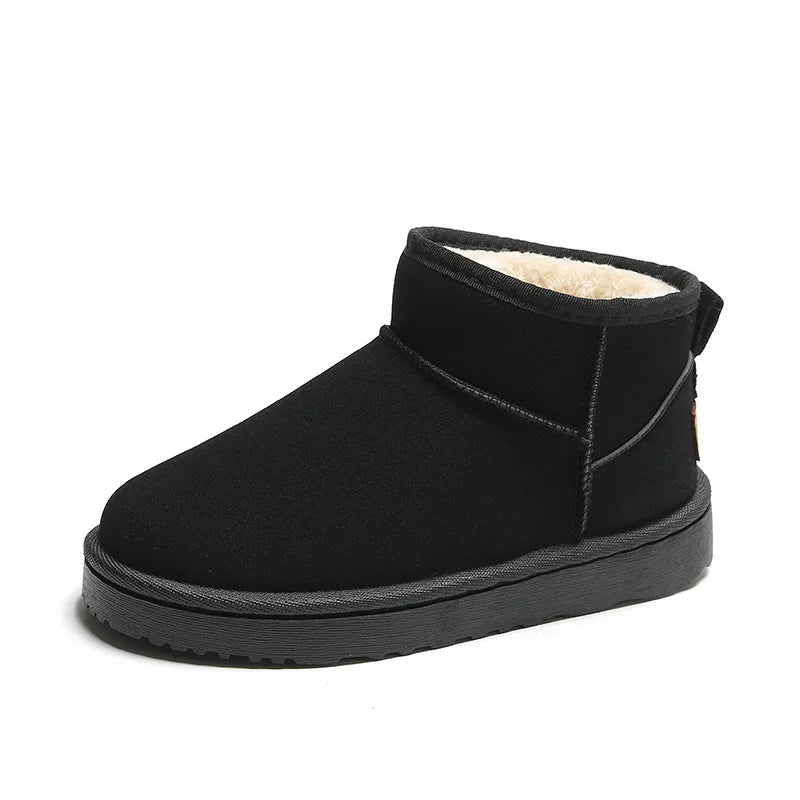 Snow Boots Women's Short Tube Thickened Cotton Shoes Non-slip Winter New Shoes Student Women's Shoes 2023 Black Boots