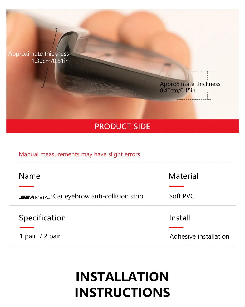 BLALION Car Fender Protector Strip Universal Front Tyre Strip Anti Scratch Protector Wheel Tyre Eyebrow Mud Guard Glue Stickers