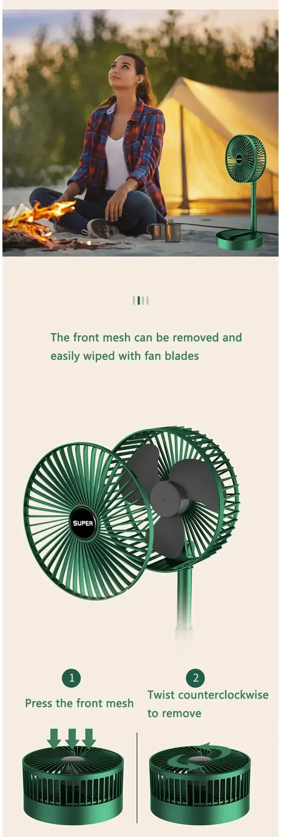 Mini Fan Desktop Foldable Retractable Portable Mini Fan rechargeable USB Home Low Noise High Duration Standby Mini Ceiling Fan
